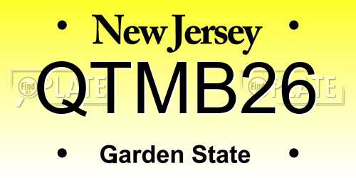 QTMB26 New Jersey License Plate