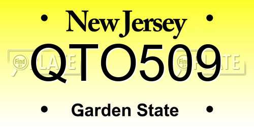 QTO509 New Jersey License Plate
