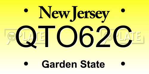 QTO62C New Jersey License Plate