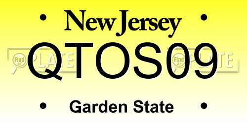 QTOS09 New Jersey License Plate