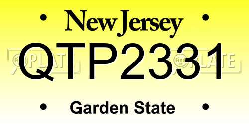 QTP2331 New Jersey License Plate