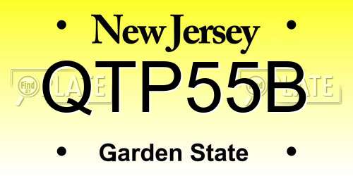 QTP55B New Jersey License Plate
