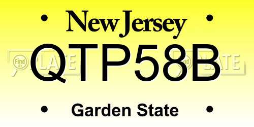 QTP58B New Jersey License Plate
