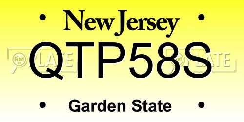 QTP58S New Jersey License Plate