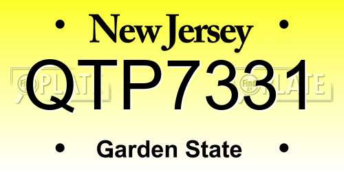 QTP7331 New Jersey License Plate
