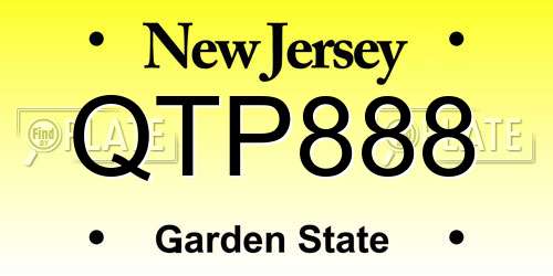 QTP888 New Jersey License Plate