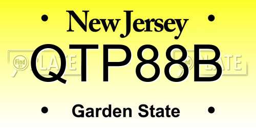 QTP88B New Jersey License Plate
