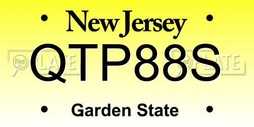 QTP88S New Jersey License Plate