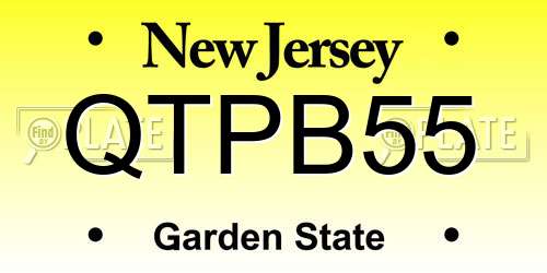 QTPB55 New Jersey License Plate