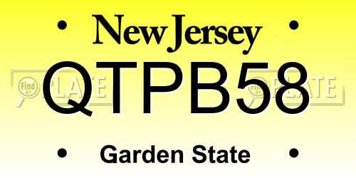 QTPB58 New Jersey License Plate