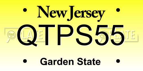 QTPS55 New Jersey License Plate