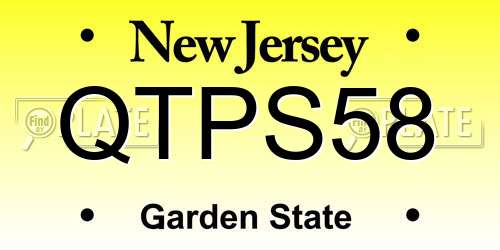 QTPS58 New Jersey License Plate