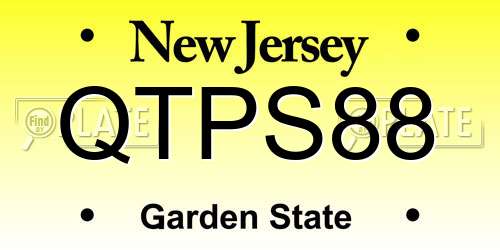 QTPS88 New Jersey License Plate