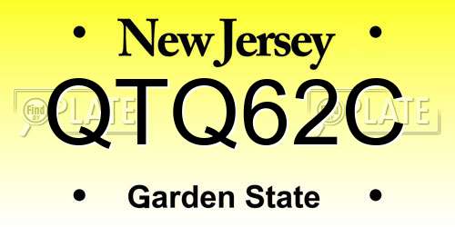 QTQ62C New Jersey License Plate