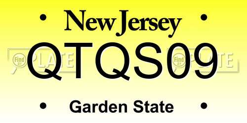 QTQS09 New Jersey License Plate