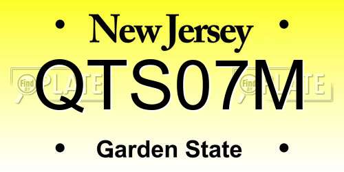 QTS07M New Jersey License Plate