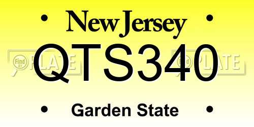 QTS340 New Jersey License Plate