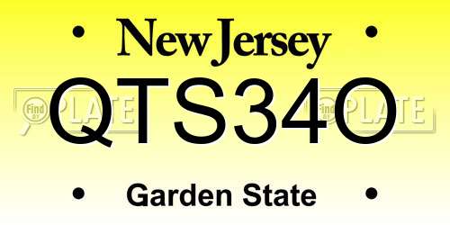 QTS34O New Jersey License Plate