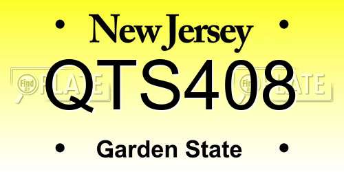 QTS408 New Jersey License Plate