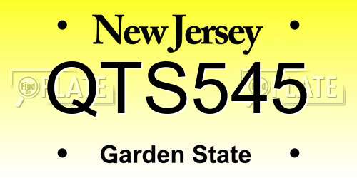 QTS545 New Jersey License Plate