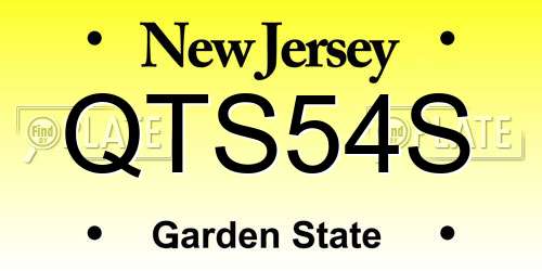 QTS54S New Jersey License Plate