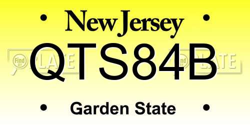 QTS84B New Jersey License Plate