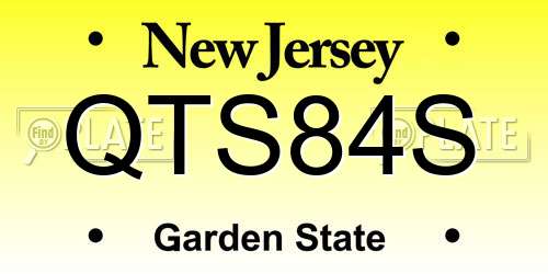 QTS84S New Jersey License Plate