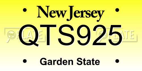 QTS925 New Jersey License Plate