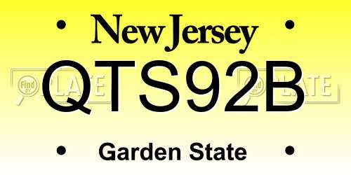 QTS92B New Jersey License Plate