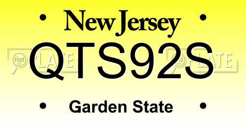 QTS92S New Jersey License Plate