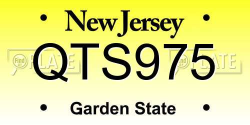 QTS975 New Jersey License Plate