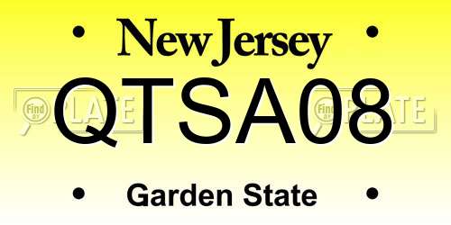 QTSA08 New Jersey License Plate