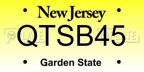 QTSB45 New Jersey License Plate
