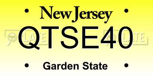 QTSE40 New Jersey License Plate