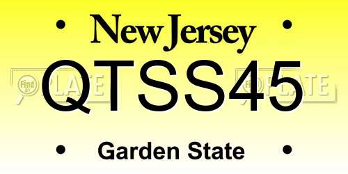 QTSS45 New Jersey License Plate