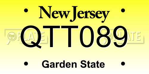 QTT089 New Jersey License Plate