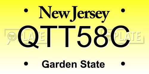 QTT58C New Jersey License Plate