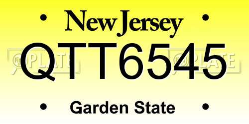 QTT6545 New Jersey License Plate