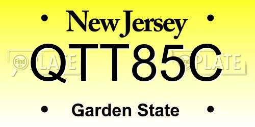 QTT85C New Jersey License Plate