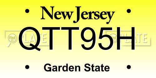 QTT95H New Jersey License Plate