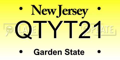 QTYT21 New Jersey License Plate
