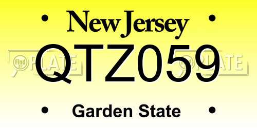 QTZ059 New Jersey License Plate