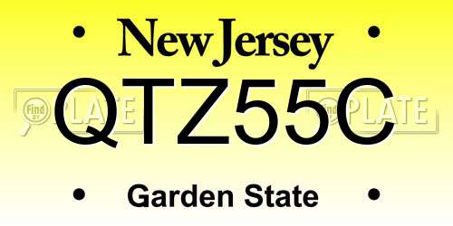 QTZ55C New Jersey License Plate