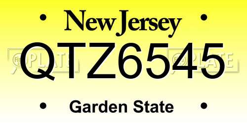 QTZ6545 New Jersey License Plate