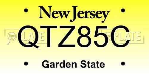 QTZ85C New Jersey License Plate