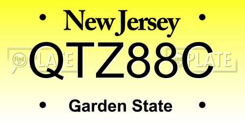 QTZ88C New Jersey License Plate