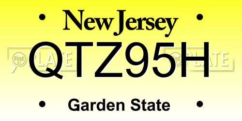 QTZ95H New Jersey License Plate
