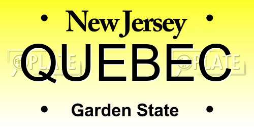 QUEBEC New Jersey License Plate