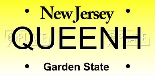 QUEENH New Jersey License Plate