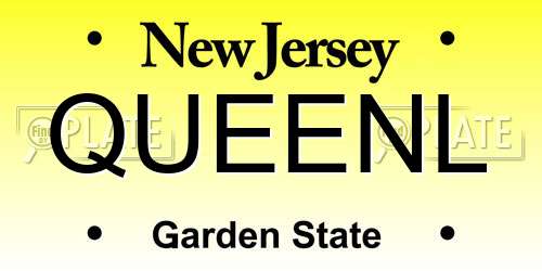 QUEENL New Jersey License Plate